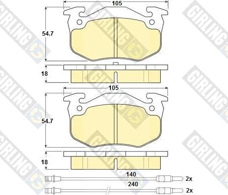 Girling 6103133 - Bremžu uzliku kompl., Disku bremzes www.autospares.lv