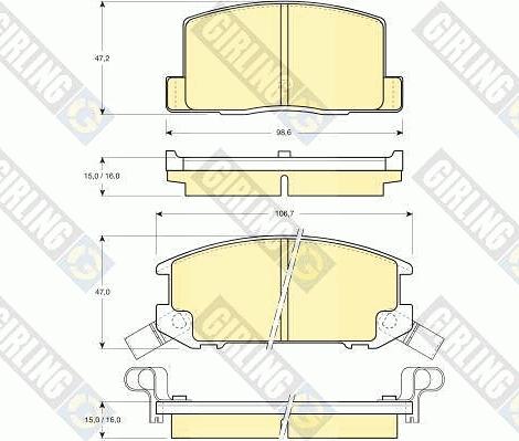 Girling 6103849 - Bremžu uzliku kompl., Disku bremzes www.autospares.lv