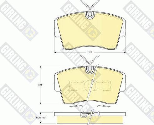 Girling 6103391 - Тормозные колодки, дисковые, комплект www.autospares.lv