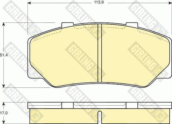 Girling 6103293 - Тормозные колодки, дисковые, комплект www.autospares.lv