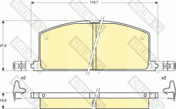 Girling 6103239 - Тормозные колодки, дисковые, комплект www.autospares.lv