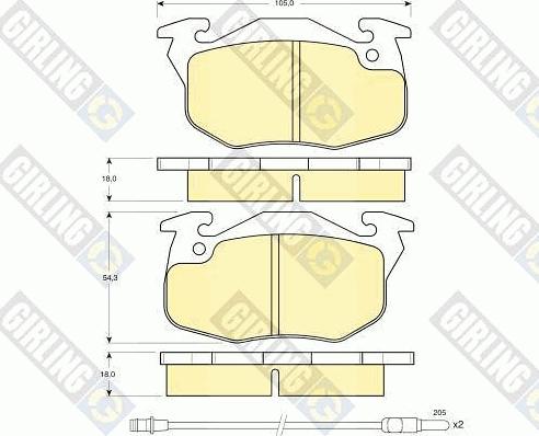 Girling 6103273 - Brake Pad Set, disc brake www.autospares.lv