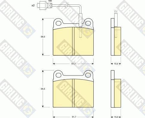 Girling 6102402 - Тормозные колодки, дисковые, комплект www.autospares.lv