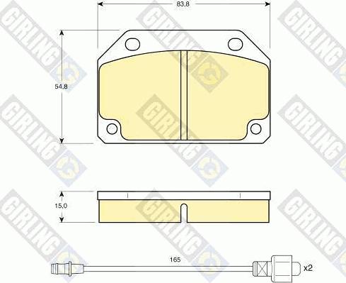 Girling 6102413 - Тормозные колодки, дисковые, комплект www.autospares.lv