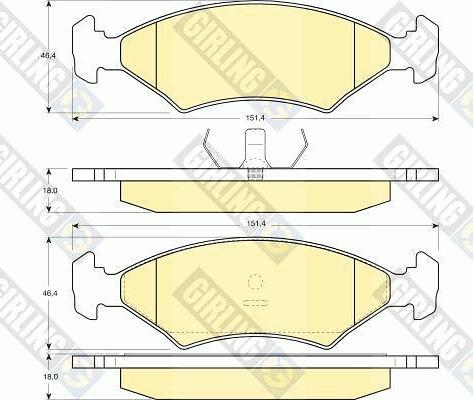 Girling 6102552 - Bremžu uzliku kompl., Disku bremzes www.autospares.lv