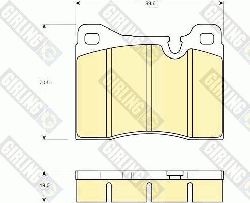 Girling 6102612 - Тормозные колодки, дисковые, комплект www.autospares.lv