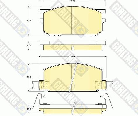 Girling 6102109 - Bremžu uzliku kompl., Disku bremzes autospares.lv