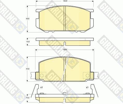 Girling 6102119 - Bremžu uzliku kompl., Disku bremzes autospares.lv