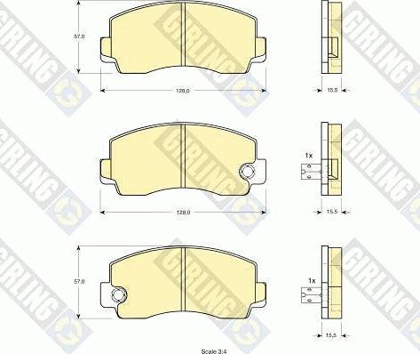 Girling 6102129 - Тормозные колодки, дисковые, комплект www.autospares.lv