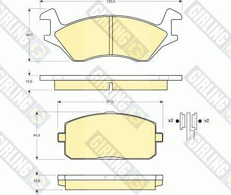 Girling 6102349 - Brake Pad Set, disc brake www.autospares.lv