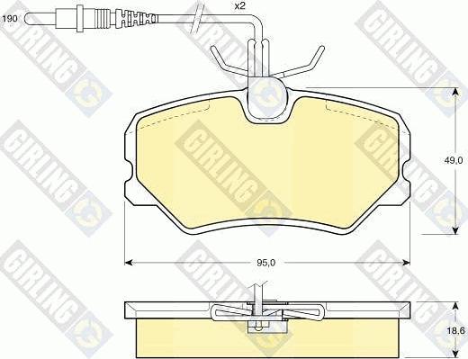 Girling 6107931 - Bremžu uzliku kompl., Disku bremzes autospares.lv