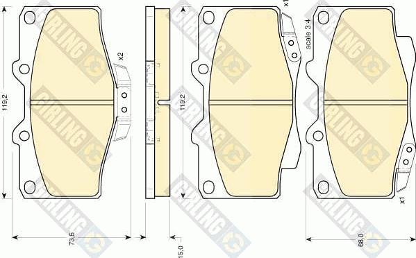 Girling 6107979 - Bremžu uzliku kompl., Disku bremzes www.autospares.lv