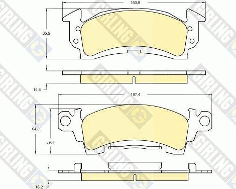 Girling 6107425 - Bremžu uzliku kompl., Disku bremzes www.autospares.lv