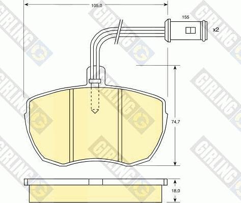 Girling 6107596 - Тормозные колодки, дисковые, комплект www.autospares.lv