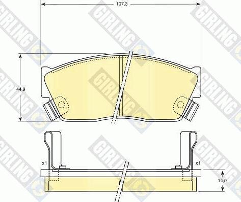 Girling 6107509 - Bremžu uzliku kompl., Disku bremzes autospares.lv