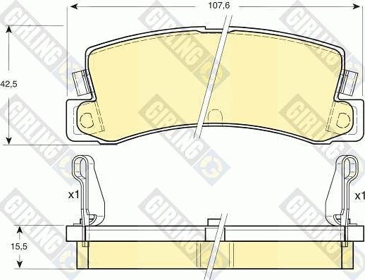 Girling 6107309 - Bremžu uzliku kompl., Disku bremzes www.autospares.lv