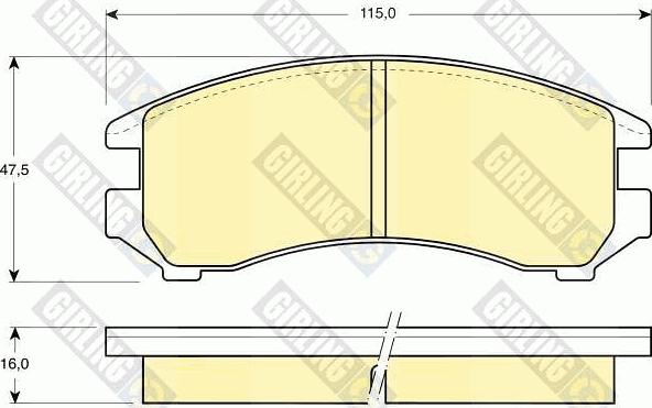 Girling 6107319 - Bremžu uzliku kompl., Disku bremzes www.autospares.lv