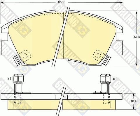 Girling 6107299 - Bremžu uzliku kompl., Disku bremzes www.autospares.lv