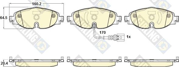 Girling 6119561 - Bremžu uzliku kompl., Disku bremzes autospares.lv