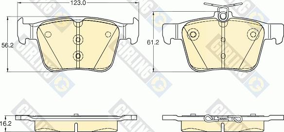 Girling 6119572 - Тормозные колодки, дисковые, комплект www.autospares.lv