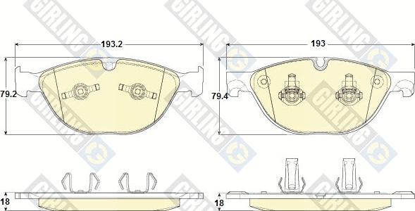 Girling 6119632 - Bremžu uzliku kompl., Disku bremzes www.autospares.lv