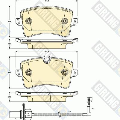 Girling 6119021 - Тормозные колодки, дисковые, комплект www.autospares.lv