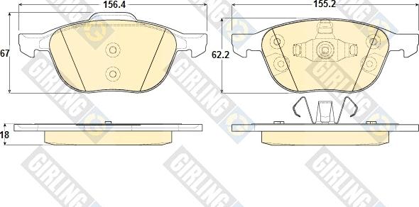 Girling 6119392 - Bremžu uzliku kompl., Disku bremzes www.autospares.lv