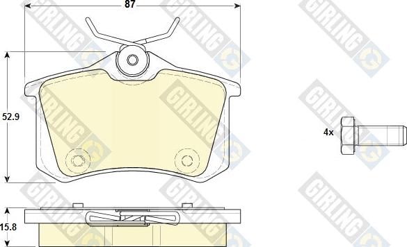 Girling 6119731 - Bremžu uzliku kompl., Disku bremzes www.autospares.lv