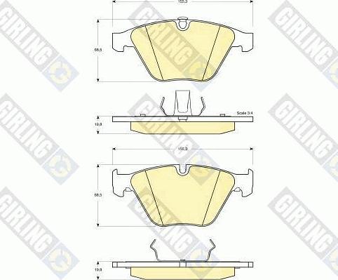 Girling 6114982 - Bremžu uzliku kompl., Disku bremzes www.autospares.lv