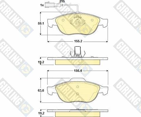 Girling 6114442 - Bremžu uzliku kompl., Disku bremzes autospares.lv