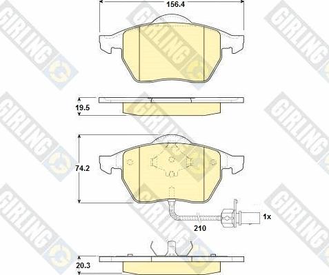 Girling 6114402 - Bremžu uzliku kompl., Disku bremzes autospares.lv