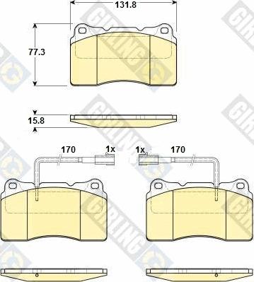 Girling 6114539 - Bremžu uzliku kompl., Disku bremzes autospares.lv