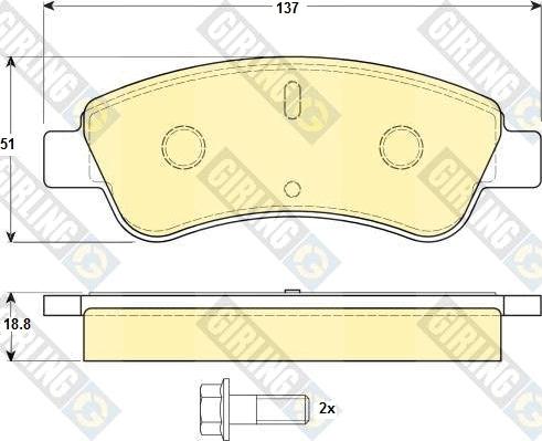 Girling 6114634 - Тормозные колодки, дисковые, комплект www.autospares.lv