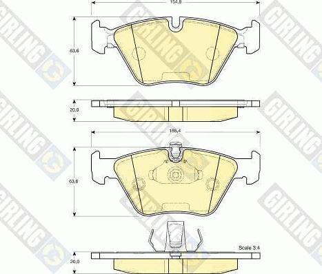 Girling 6114042 - Brake Pad Set, disc brake www.autospares.lv