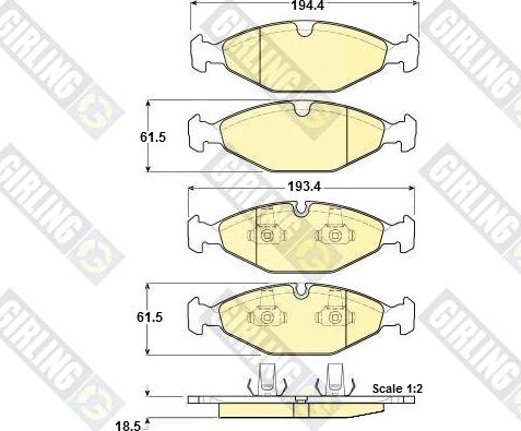 Girling 6114002 - Bremžu uzliku kompl., Disku bremzes autospares.lv