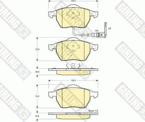 Girling 6114032 - Тормозные колодки, дисковые, комплект www.autospares.lv