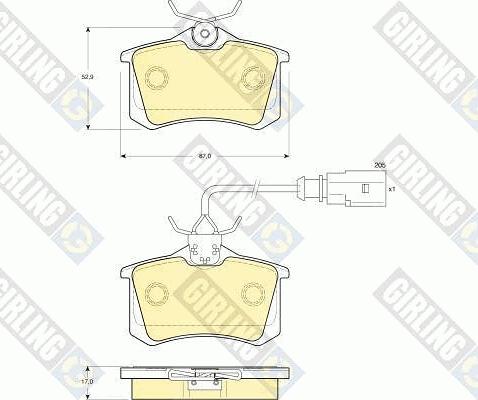 Girling 6114151 - Bremžu uzliku kompl., Disku bremzes autospares.lv