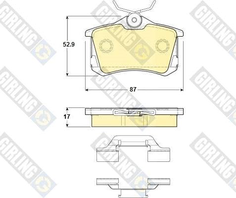 Girling 6114161 - Bremžu uzliku kompl., Disku bremzes autospares.lv