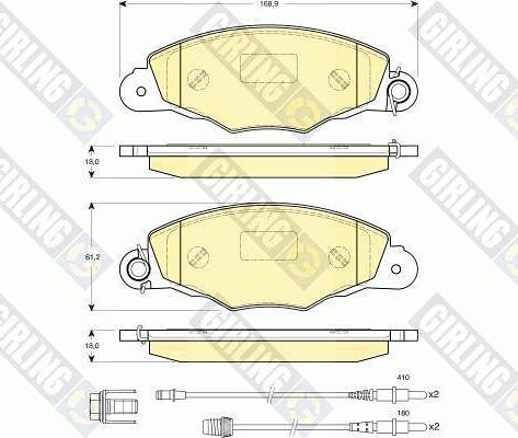 Girling 6114104 - Bremžu uzliku kompl., Disku bremzes www.autospares.lv