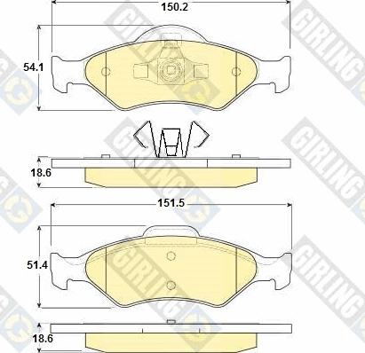 Girling 6114182 - Тормозные колодки, дисковые, комплект www.autospares.lv