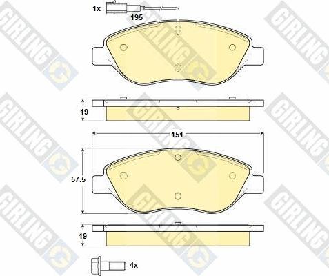 Girling 6114844 - Bremžu uzliku kompl., Disku bremzes autospares.lv