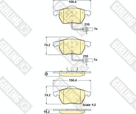 Girling 6114882 - Тормозные колодки, дисковые, комплект www.autospares.lv