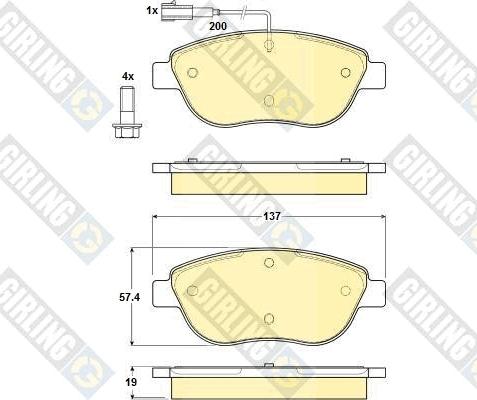 Girling 6114834 - Bremžu uzliku kompl., Disku bremzes autospares.lv