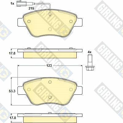 Girling 6114824 - Bremžu uzliku kompl., Disku bremzes autospares.lv