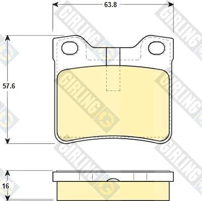 Girling 6114322 - Bremžu uzliku kompl., Disku bremzes autospares.lv