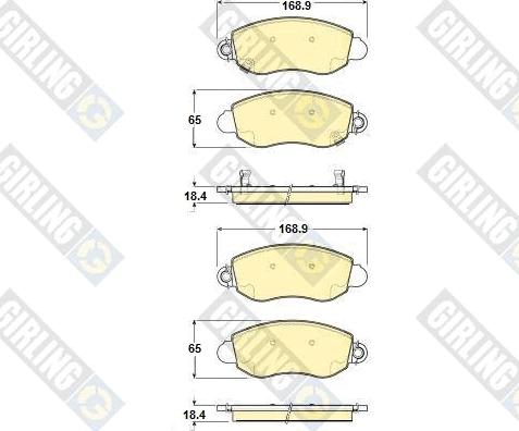 Girling 6114244 - Bremžu uzliku kompl., Disku bremzes autospares.lv