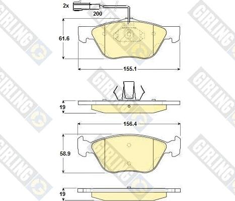 Girling 6114272 - Brake Pad Set, disc brake www.autospares.lv