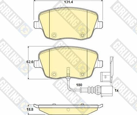 Girling 6114721 - Bremžu uzliku kompl., Disku bremzes autospares.lv