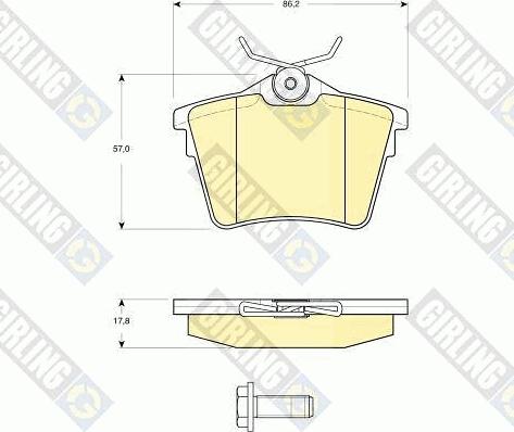 Girling 6115961 - Brake Pad Set, disc brake www.autospares.lv