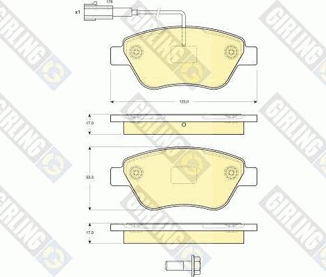 Girling 6115904 - Тормозные колодки, дисковые, комплект www.autospares.lv